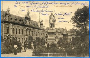 Elbing, Stadt, Stadtkreis Elbing Elbing, Friedrich-Wilhelm-Platz mit Kaiser-Wilhelm-Denkmal 