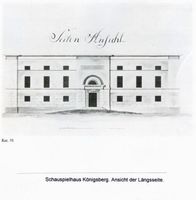 Königsberg (Pr.), Stadtkreis Königsberg Königsberg (Pr.), Schauspielhaus, Seitenansicht, Entwurf Königsberg, Komische Oper, Luisentheater, Neues Schauspielhaus