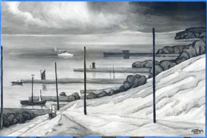 Nidden, Kreis Memel Nidden, Haffstrand - Gemälde 