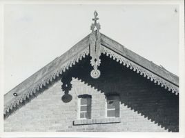 Duneiken Kr. Treuburg, Kreis Treuburg Duneiken Kr. Treuburg, Haus mit Giebelzier 
