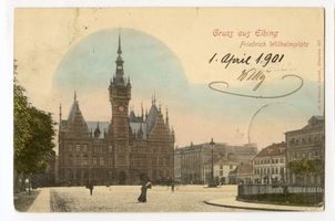 Elbing, Stadt, Stadtkreis Elbing Elbing, Friedrich-Wilhelm-Platz mit Rathaus I 