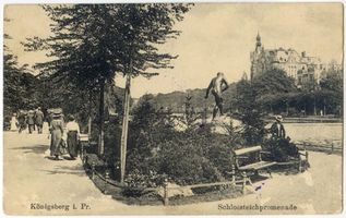 Königsberg (Pr.), Stadtkreis Königsberg Königsberg (Pr.), Schloßteichpromenade mit Bogenschützen IV Königsberg, Schloßteich