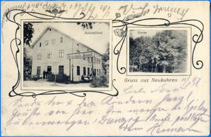 Neukuhren, Kreis Samland Neukuhren, Bahnhofshotel, Garten 