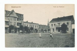 Bischofswerder, Kreis Rosenberg Bischofswerder, Partie am Marktplatz 