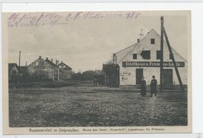 Haselberg (Ostpr.), Kreis Schloßberg Lasdehnen, Ruine des Hotel  Kaiserhof  nach dem Russeneinfall Erster Weltkrieg