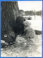 Kampen Kr. Lötzen, Kreis Lötzen Kampen Kr. Lötzen, ?? Gut, Kind mit Hund Кампен, Лётценский район, ?? имение, ребёнок с собакой