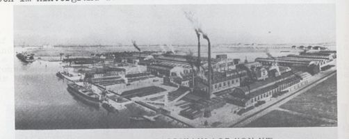 Königsberg (Pr.), Stadtkreis Königsberg Königsberg, Werft auf den Kneiphöfischen Bürgerwiesen, Ansicht der Fabrikanlage von NW Кёнигсберг, верфь на Кнайпхофских городских лугах, вид заводского комплекса с северо-запада