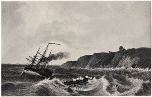  Frisches Haff, Eine Schifsstrandung, Nach einem alten Stich Фришес-Хафф, кораблекрушение на берегу, по старой гравюре