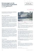 Königsberg (Pr.), Stadtkreis Königsberg Königsberg, Erinnerung an die Universitäts-Kinderklinik Königsberg, Krankenhäuser und Kliniken