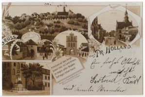 Preußisch Holland, Stadt, Kreis Preußisch Holland Preußisch Holland, Mühlentor, Steintor, Markt, Denkmal 