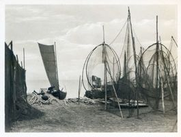 Schwarzort, Kreis Memel Schwarzort, Fischerboot am Haffstrand III Kurisches Haff
