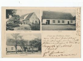 Goldbaum, Kreis Labiau goldbaum, Gasthaus Falk, Schule, Amtsgebäude Гольдбаум, трактир «Фальк», школа, административное здание