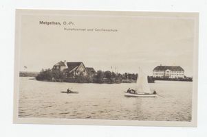 Metgethen, Ort und Bahnstation, Stadtkreis Königsberg Metgethen, Hubertusinsel und Cecilienschule I Метгетен, остров Хубертус и школа Св. Цецилии, I