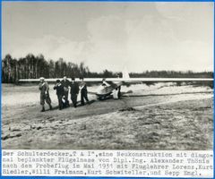 Rossitten Kr. Samland, Kreis Samland Rossitten Kr. Samland, Segelfliegerschule, Der Schulterdecker  T A I  Rossitten Kr. Samland, Segelfliegerschule