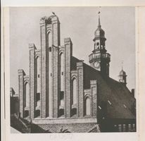 Wormditt, Kreis Braunsberg Wormditt, Rathausgiebel mit Storchennest Wormditt, Rathaus