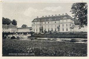 Schlobitten, Ort mit Schloß und Oberförsterei, Kreis Preußisch Holland Schlobitten, Schloss 