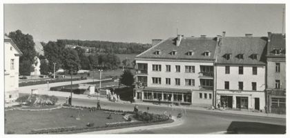 Sensburg, Stadt, Kreis Sensburg Sensburg, Marktplatz, Blick zur Seepromenade 