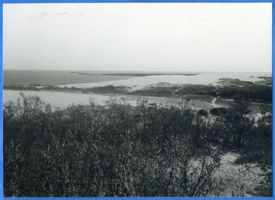 Nidden, Kreis Memel Nidden, Blick über die Düne auf das Haff IV Nidden, Landschaft - Ostsee - Umgebung