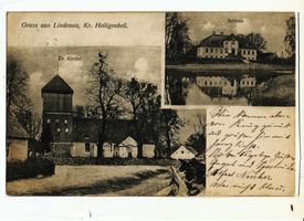 Lindenau Kr. Heiligenbeil, Kreis Heiligenbeil Lindenau Kr. Heiligenbeil, ev. Kirche, Schloß Линденау, округ Хайлигенбайль, евангелическая церковь, замок
