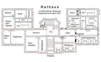 Johannisburg, Kreis Johannisburg Markt 8 Johannisburg, Markt, Rathaus, Grundriss Johannisburg (Kreis), nicht verortete Bildmotive