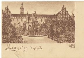 Marienburg, Westpr., Kreis Marienburg Marienburg i. Westpr., Die Marienburg, Nordseite, Zeichnung Мариенбург в Западной Пруссии, замок Мариенбург, северная сторона, рисунок