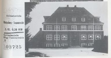 Tannenwalde Stadtkr. Königsberg, Stadtkreis Königsberg Bahnhofstraße 34-49 Tannenwalde Stadtkr. Königsberg, Bahnhofstraße, Volksschule, Neubau 