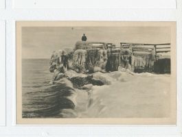 Cranz Kr. Samland, Ort, Kreis Samland Cranz, Der vereiste Seesteg II Кранц, обледеневший морской понтон, II