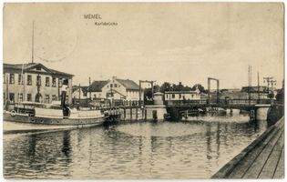 Memel, Stadt, Stadtkreis Memel Memel, Die geschlossene Karlsbrücke Memel, Hafenmotive