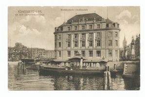 Königsberg (Pr.), Stadtkreis Königsberg Königsberg, Norddeutsche Kreditanstalt, Dampferstation am Pregel Königsberg, Pregel