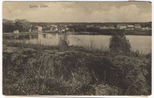 Walden, Ort mit Försterei und Bahnstation, Kreis Lyck Sybba, Ortsansicht über den Lycksee II 
