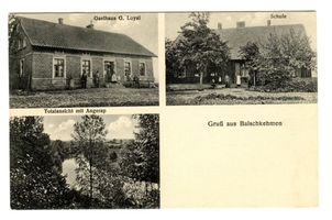 Balsken, Kreis Angerapp Balschkehmen, Gasthaus, Schule, Totalansicht 