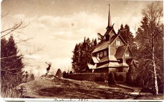 Jagdhaus Rominten, Kreis Goldap Jagdhaus Rominten, Hubertuskapelle mit Hirschstandbild IV 