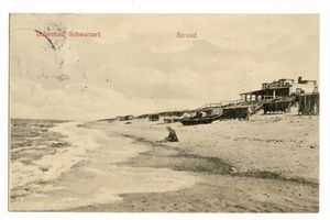 Schwarzort, Kreis Memel Schwarzort, Strand mit Strandhalle III 