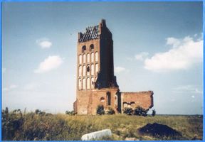 Groß Engelau, Kreis Wehlau Groß Engelau, Kirche, zerstört Ostpreußen, Zweiter Weltkrieg und das Ende