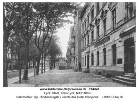Lyck, Stadt, Kreis Lyck Hindenburgstraße (fr. Bahnhofstraße)