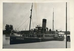 Großheidekrug, Kreis Samland Groß Heydekrug,  Fahrt mit der  Arkona  nach Groß Heydekrug 
