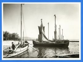 Nidden, Kreis Memel Nidden, Fischerboote im Hafen Нидден, рыбацкие лодки в порту