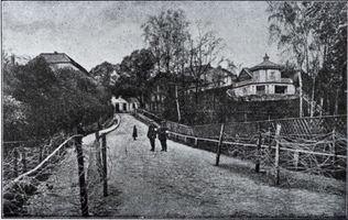 Ragnit, Kreis Tilsit-Ragnit Memelstraße Ragnit, Drahtverhau an der Memelstraße 