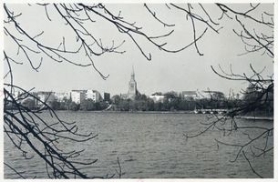 Lyck, Stadt, Kreis Lyck Lyck, Blick über den Lyck-See auf die Stadt XIII Masurische Seen