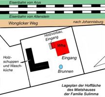 Johannisburg, Kreis Johannisburg Wonglicker Weg Johannisburg, Wonglicker Weg, Sulimma, Lageplan Wohnhaus Johannisburg (Kreis), nicht verortete Bildmotive