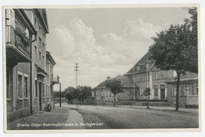 Gehlenburg, Kreis Johannisburg Bialla Kr. Johannisburg, Bahnhofstraße mit Amtsgericht Бялла, округ Йоханнисбург, Банхофштрассе с участковым судом