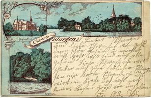 Wargen, Kreis Samland Wargen, Schloss Preyl, Fürstensitz, Ortsansicht 