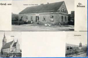 Groß Bößau, Kreis Rößel Groß Bößau, Gutshaus Franz Block, Kirche, Heldengräber 