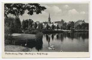 Rastenburg, Stadt, Kreis Rastenburg Rastenburg, Oberteich mit Katholischer Kirche 