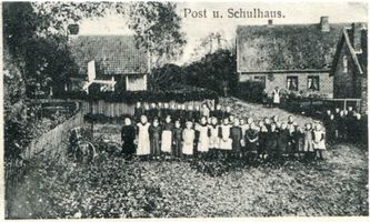 Gerhardsweide, Kreis Elchniederung Liedemeiten, Post und Schulhaus 