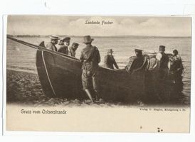  Kurische Nehrung (??), Landende Fischer Kurische Nehrung, Fischerei