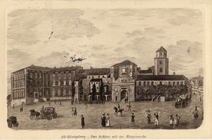 Königsberg (Pr.), Stadtkreis Königsberg Königsberg (Pr.), Schloß mit Hauptwache, Lithograhie II Königsberg, Schloß
