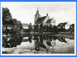 Wartenburg Kr. Allenstein, Stadt, Kreis Allenstein Wartenburg Kr. Allenstein, Kirche und Mühlenteich 