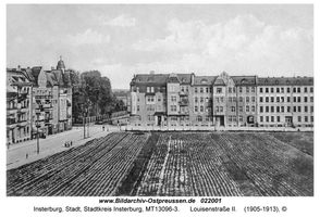 Insterburg, Stadt, Stadtkreis Insterburg Luisenstraße  Insterburg, Bereich südl. der Schluchten, westl. der Bahn, nördl. Danziger Str., östl. Wichertstr.