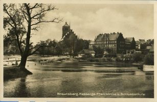 Braunsberg Kr. Braunsberg, Kreis Braunsberg Braunsberg, Ostpr., Passarge, Pfarrkirche und Schloßschule Браунсберг, Вост. Пр., Пассарге, приходская церковь и замковая школа